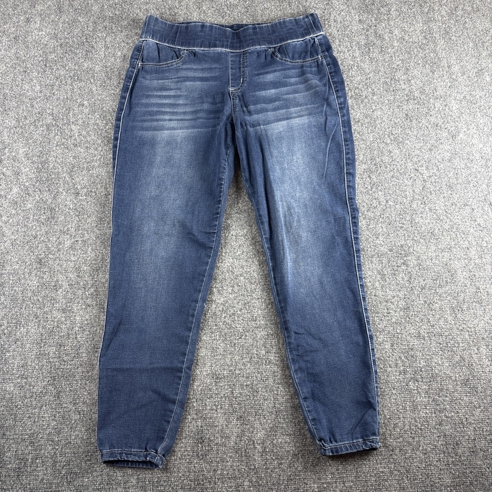 Apt. 9 Women's Pull On Elastic Waist Skinny Denim Jeggings Medium Wash Size 12